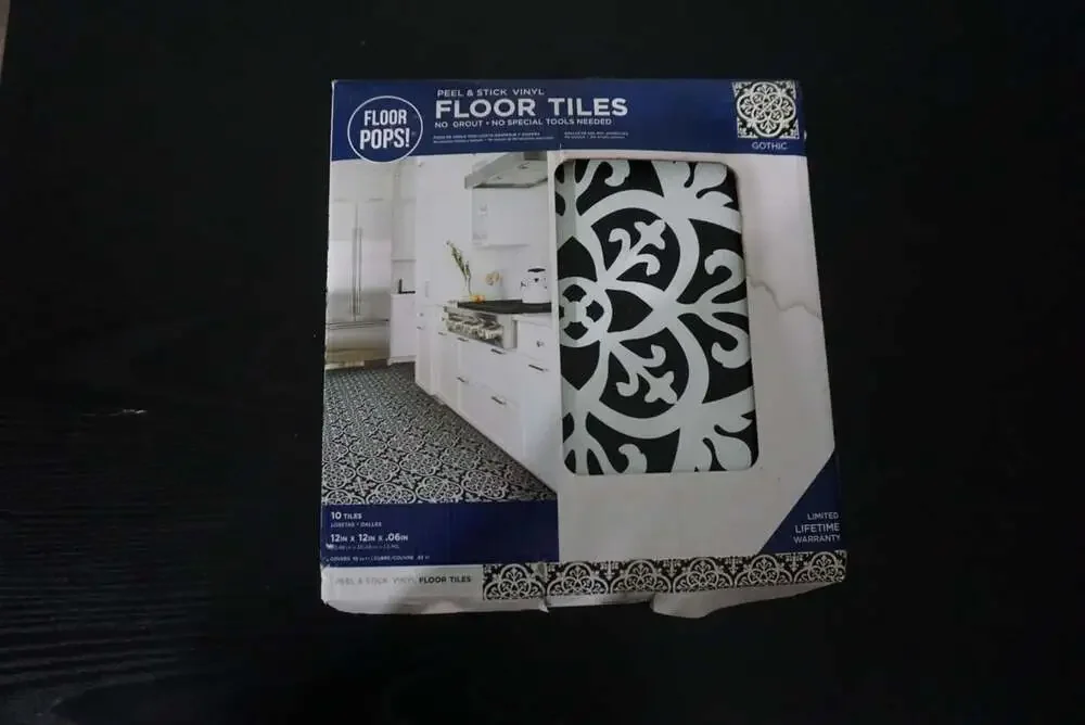 FloorPops Gothic Peel & Stick Vinyl Floor Tiles (10 Tiles, 12in x 12in)